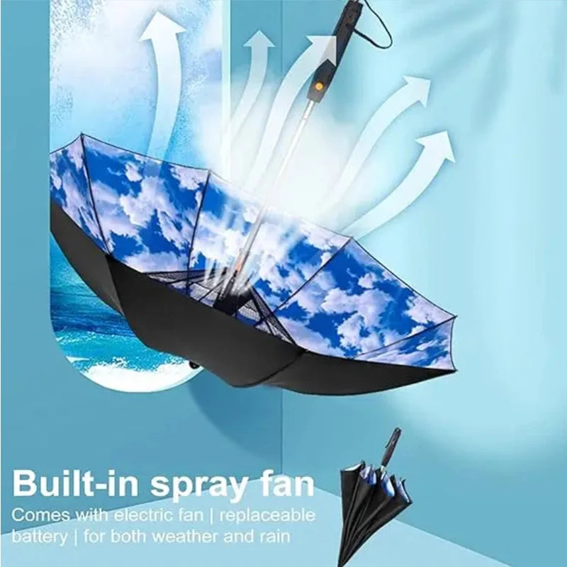Portable Umbrella with Fan & Misting Graceland International Trading
