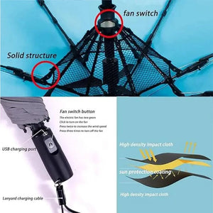 Portable Umbrella with Fan & Misting Graceland International Trading